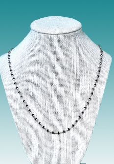 Silver & BLACK Colored Tulsi Neck Beads Small